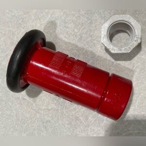 Red 1” Adjustable Fire Hose Nozzle